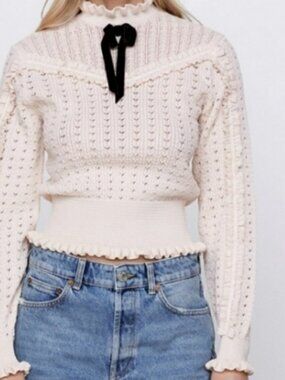 ZARA Tied Knit Sweater Size Small